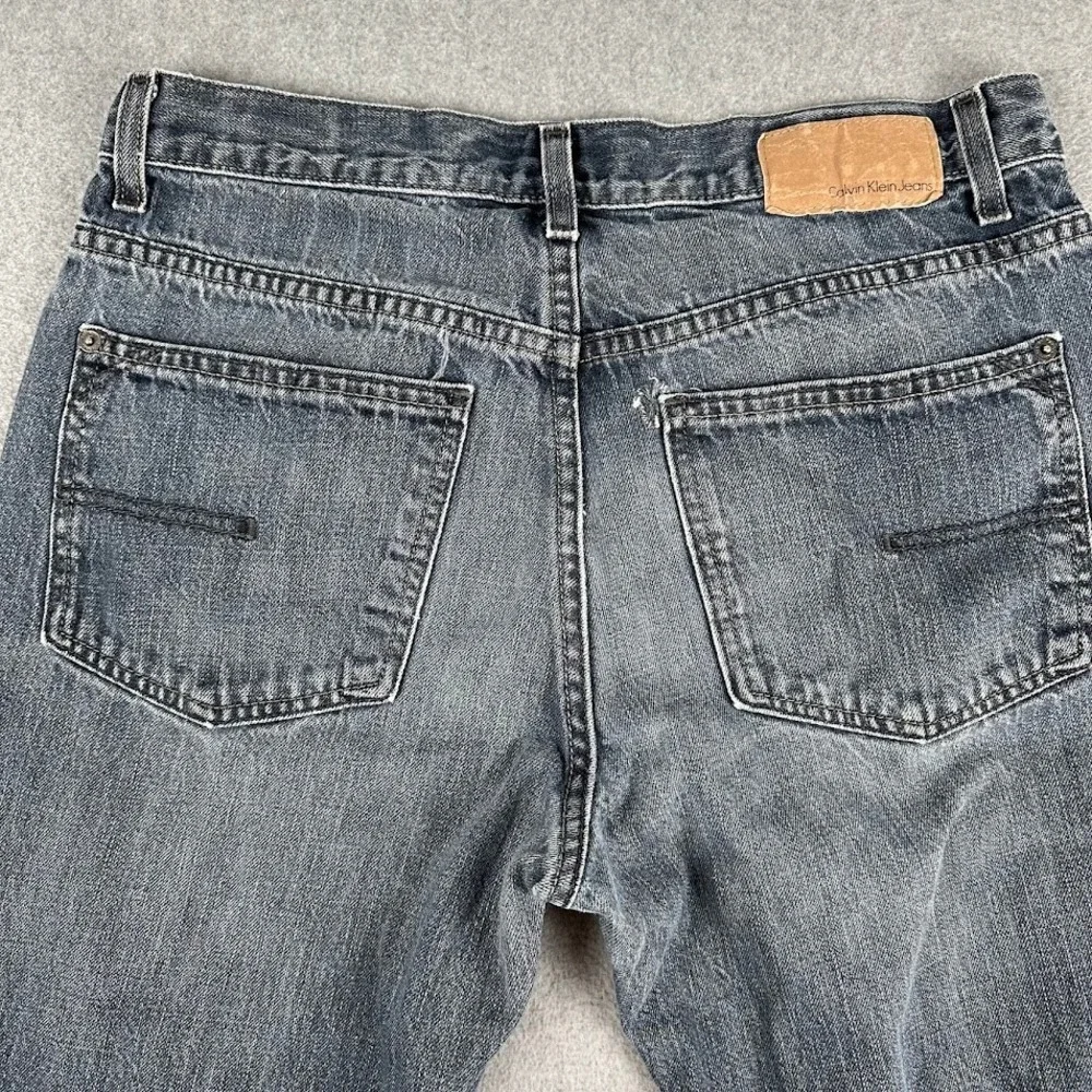 Calvin Klein Mens Jeans Relaxed Straight Gray Denim 32x34 - Picture 3 of 11